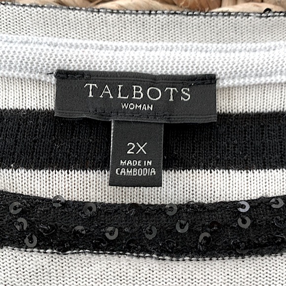 Talbots Stripe Sequin Sweater - Picture 9 of 10